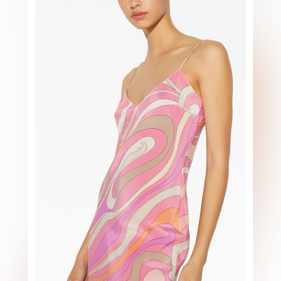 ISO Pucci Marmo Rosa Silk Twill Slip Dress 2023 - Picture 2 of 3